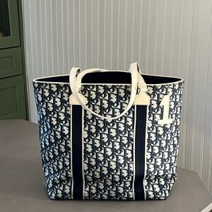 Dior Navy and Cream Tote Bag
